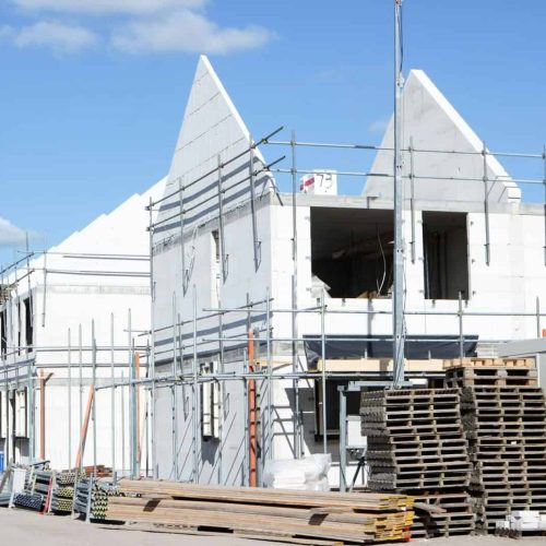 New houses construction site.